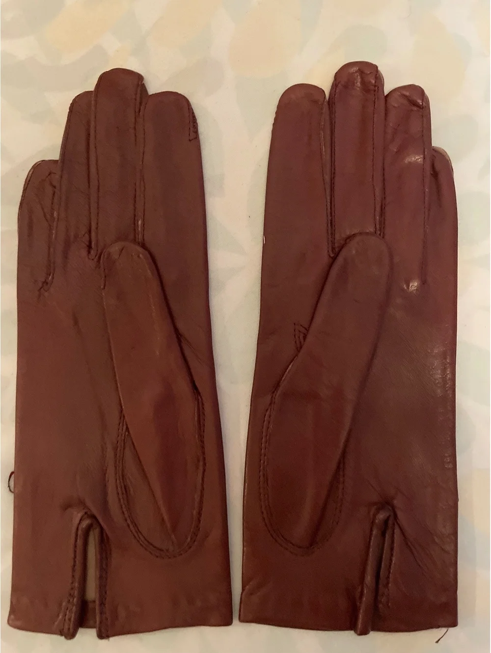 Vintage Burgundy Gloves Women's Size 6.5 Nylon Lined Made in Philippines